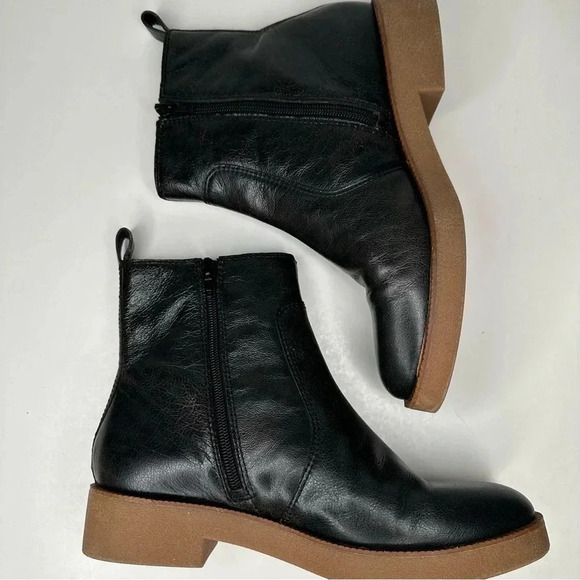 Lucky Brand Black Leather Ressy Ankle Boots Size 8.5 - Picture 9 of 15